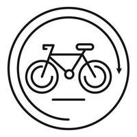 stad cykel hyra ikon, översikt stil vektor