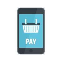 Online-Smartphone-Pay-Symbol, flacher Stil vektor
