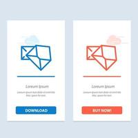 Business-Mail-Nachricht offen blau und rot herunterladen und jetzt kaufen Web-Widget-Kartenvorlage vektor