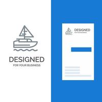 Boot Schiff indisches Land graues Logo-Design und Visitenkartenvorlage vektor