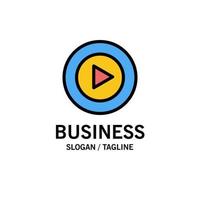 studio play video mp4 business logo template flache farbe vektor