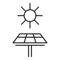 sol- panel ikon, översikt stil vektor