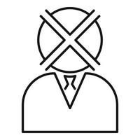 Symbol für arbeitslosen Mann im Büro, Umrissstil vektor