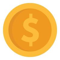 dollar pengar mynt ikon, platt stil vektor
