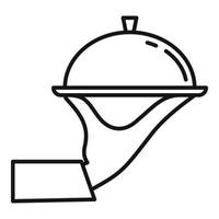 restaurang mat leverans ikon, översikt stil vektor