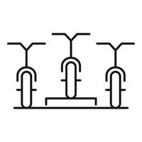 Wählen Sie das Symbol für die Fahrradvermietung, den Umrissstil vektor