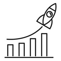 Symbol für das Startraketendiagramm, Umrissstil vektor