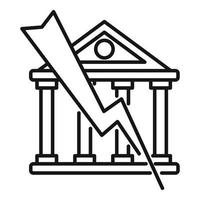 bankrottes Symbol, Umrissstil vektor