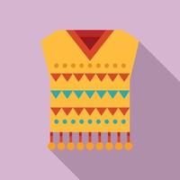 mexikansk poncho ikon, platt stil vektor
