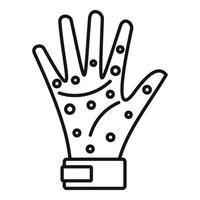 Hand-Masern-Symbol, Umrissstil vektor
