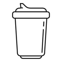 Kaffee-Plastikbecher-Symbol, Outline-Stil vektor