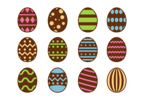 Schokoladen-Ostereier Icons Vector