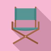 hopfällbar textil- stol ikon, platt stil vektor