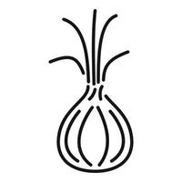 Symbol für rohe Zwiebeln, Umrissstil vektor