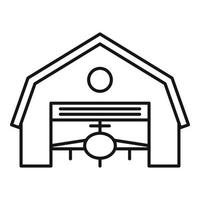 hangar byggnad ikon, översikt stil vektor