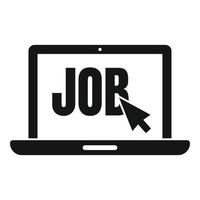 Laptop-Jobsuche-Symbol, einfacher Stil vektor