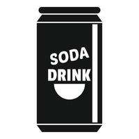 Soda-Dose-Kalorien-Symbol, einfacher Stil vektor