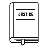 Gerechtigkeitsbuchsymbol, Umrissstil vektor