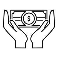 pengar investerare ikon, översikt stil vektor