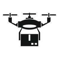 Drohnenversand-Paketsymbol, einfacher Stil vektor