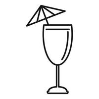 Cocktail-Regenschirm-Symbol, Umrissstil vektor