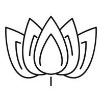 lotus ikon, översikt stil vektor
