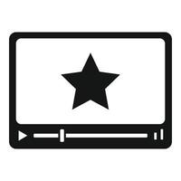 Star Cinema Video Player-Symbol, einfacher Stil vektor