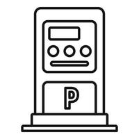 parkering betalning kiosk ikon, översikt stil vektor