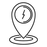 GPS-Pin-Ladestation-Symbol, Outline-Stil vektor