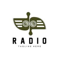 Radio-Logo, Podcast-Design, Broadcast-Icon-Produktmarkenvektor vektor