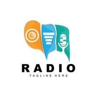 radio logotyp, podcast design, utsända ikon produkt varumärke vektor