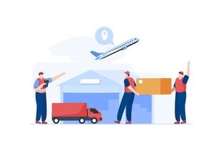 transport flygplan uttrycka leverans. internationell leverans paket. illustration vektor