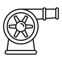 Auto-Turbo-Fan-Symbol, Umrissstil vektor