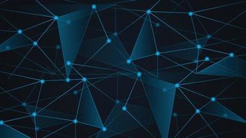 internet förbindelse, molekyler teknologi med polygonal former på mörk blå bakgrund. vektor