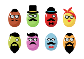 Hipster Easter Icons Vektor