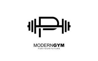 p logotyp Gym vektor för identitet företag. första brev kondition mall vektor illustration för din varumärke.