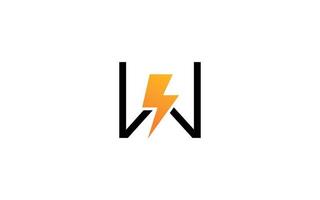 w-Logo-Energievektor für Identitätsunternehmen. anfangsbuchstabe volt vorlage vektorillustration für ihre marke. vektor