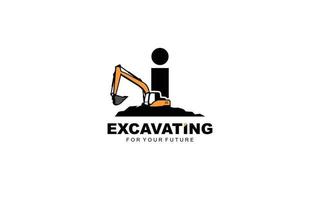jag logotyp grävmaskin för konstruktion företag. tung Utrustning mall vektor illustration för din varumärke.