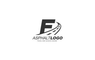 f-Logo-Asphalt für Identität. Konstruktionsvorlagen-Vektorillustration für Ihre Marke. vektor
