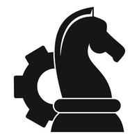 Zahnrad-Schach-Pferd-Symbol, einfacher Stil vektor