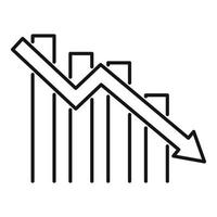 Down-Finance-Diagramm-Symbol, Umriss-Stil vektor