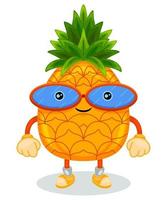 söt ananas maskot karaktär vektor illustration