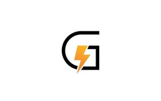 g-Logo-Energievektor für Identitätsunternehmen. anfangsbuchstabe volt vorlage vektorillustration für ihre marke. vektor