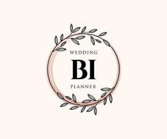 bi initialer brev bröllop monogram logotyper samling, hand dragen modern minimalistisk och blommig mallar för inbjudan kort, spara de datum, elegant identitet för restaurang, boutique, Kafé i vektor