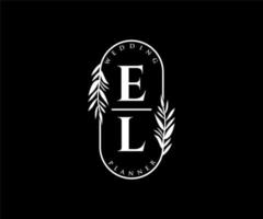 el initialer brev bröllop monogram logotyper samling, hand dragen modern minimalistisk och blommig mallar för inbjudan kort, spara de datum, elegant identitet för restaurang, boutique, Kafé i vektor