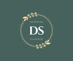 ds initialen brief hochzeitsmonogramm logos sammlung, handgezeichnete moderne minimalistische und florale vorlagen für einladungskarten, save the date, elegante identität für restaurant, boutique, café im vektor