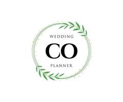 Co Initialen Brief Hochzeit Monogramm Logos Sammlung, handgezeichnete moderne minimalistische und florale Vorlagen für Einladungskarten, Save the Date, elegante Identität für Restaurant, Boutique, Café im Vektor