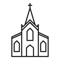 trä kyrka ikon, översikt stil vektor