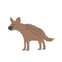 söt djur - hyena. illustrationer för barn. bebis dusch kort. tecknad serie karaktär isolerat på vit bakgrund. afrikansk djur- vilda djur och växter vektor