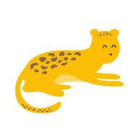 Cartoon-Jaguar auf weißem Hintergrund. flache karikaturillustration für kinder. Symbol auf weiß vektor